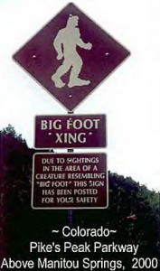 Bigfoot-sign-posted-on-Pikes-Peak-Parkway-leading-to-the-mountain-peak_-Manitou-Springs-CO