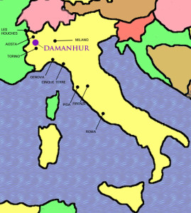 Damanhur, Italy Location Map